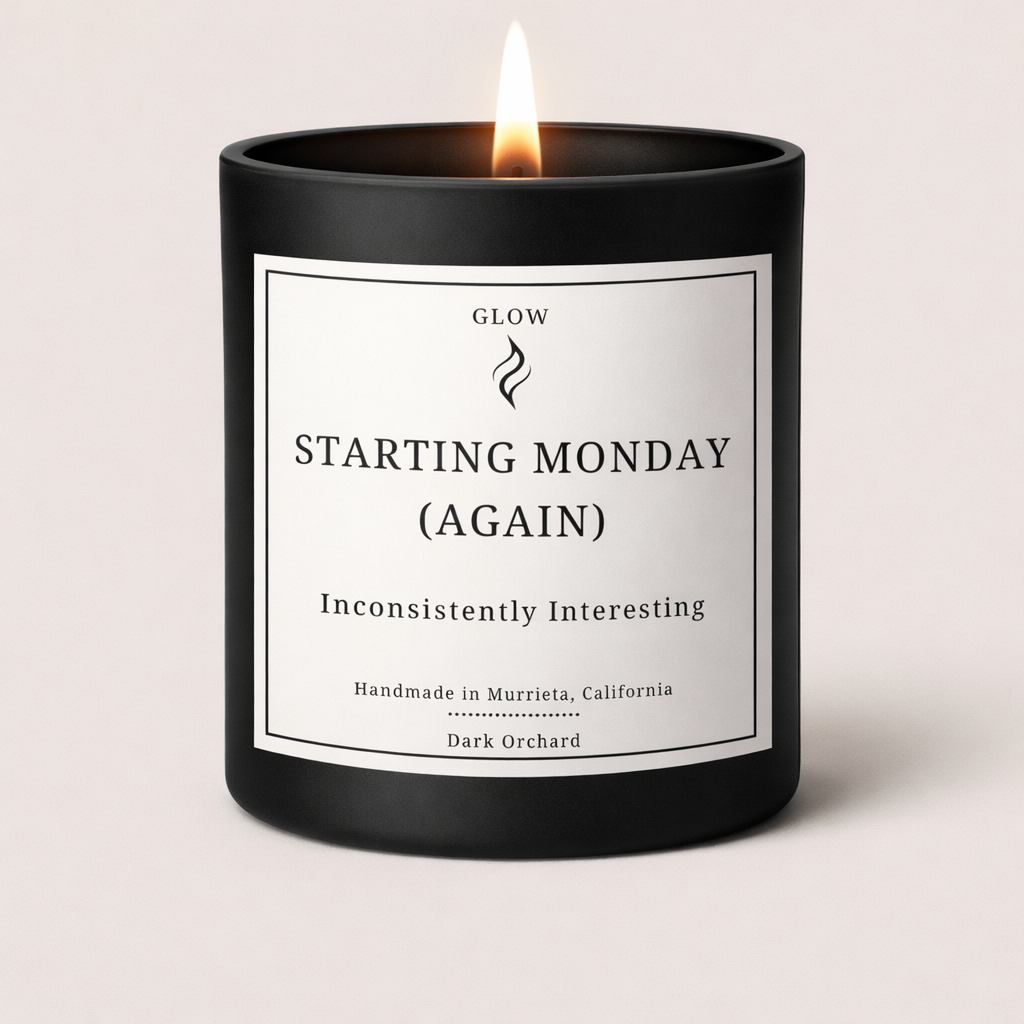 Starting Monday (Again) -- Dark Orchard Candle